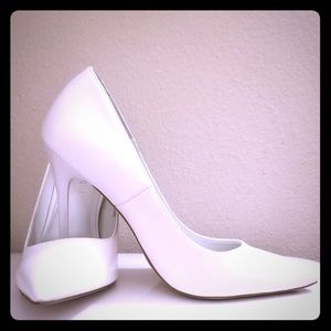 Madden Girl Patent Leather White Pumps